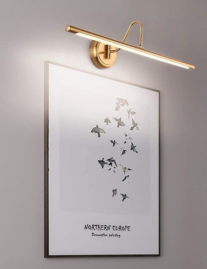 JOOSENLUX Picture Lights 24.4'' Inch Brass for Painting Display Wall Mount Brief Metal Artwork LED Wall Sconces Lamps14W(70W Eqv.),Warm White 3000K,Hardwire Swing Arm
