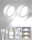 EZVALO LED Wall Mounted Lights, 5500mAh Rechargeable Wall Sconces Lamp, 3 Color Temps & Remote and Touch Control, 360°Rotation Dimmable Cordless Wall Light for Bedroom Reading Study (2 Pack White)