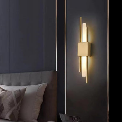 LED Linear Wall Sconce Lighting Modern Wall Lamp Indoor Wall Wash Light 10W 3 Color Mode Wall Mounted Lamps Hardwired Vanity Sconces for Living Room Bedroom Hallway (Color : Gold, Size : Le