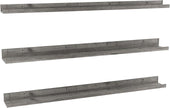 Giftgarden 47 Inch Gray Floating Shelves for Wall Mount, Grey Wood Wall Shelf Ledge for Bathroom Bedroom Living Room Kitchen Storage, Set of 3 Different Sizes