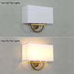 Yosoan White Fabric Cloth Boho Aged Brass Gold Wall Sconce Stairwell Fixture Light, 2-Light Indoor Hardwired Dual Vanity Wall Mount Vintage Antique Metal Base Lights Square Shade for Bedside Hallway