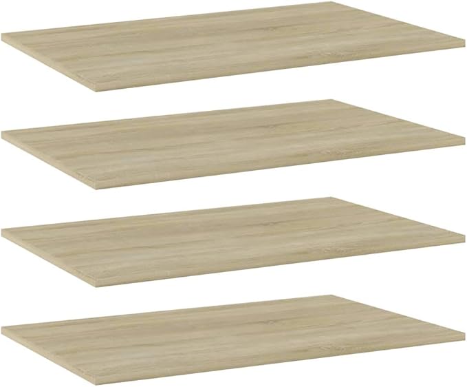 Wall Mounted Floating Shelves Set of 4, Sonoma Oak Wood Storage Shelves for Books, Decor, Plants, Minimalist Display Shelves for Living Room Office Library