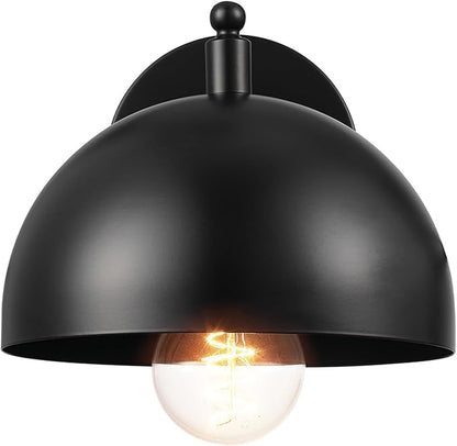 Globe Electric 65000047 1-Light Wall Sconce, Matte Black, Wall Lights for Living Room, Bedroom, Den, Mounted Bedside Lamp, Apartment Essentials, Dimmable, Lights for Apartment and Rentals