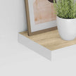 Set of 2 Floating Wall Shelves Oak White Honeycomb MDF Modern Minimalist Storage Display Metal Brackets