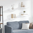 Set of 4 White Honeycomb MDF Metal Floating Wall Shelves, Modern Minimalist Design for Living Room Storage and Display, Easy Installation with Mounting Hardware, Durable