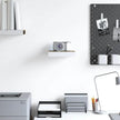 Floating Wall Shelf Oak White Honeycomb MDF Metal 9.1x9.3x1.5 Inch Contemporary Invisible Mounting System for Living Room Office Display