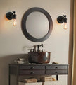 PERMO Vintage Industrial Pole Wall Mount Mini Single Sconce Metal Wall Sconces Fixture (Matte Black)