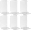 VFINE Bookends 3 Pairs, White Metal Book Ends, Bookends for Shelves, Book Stopper for Heavy Books, Book Dividers for Home Office