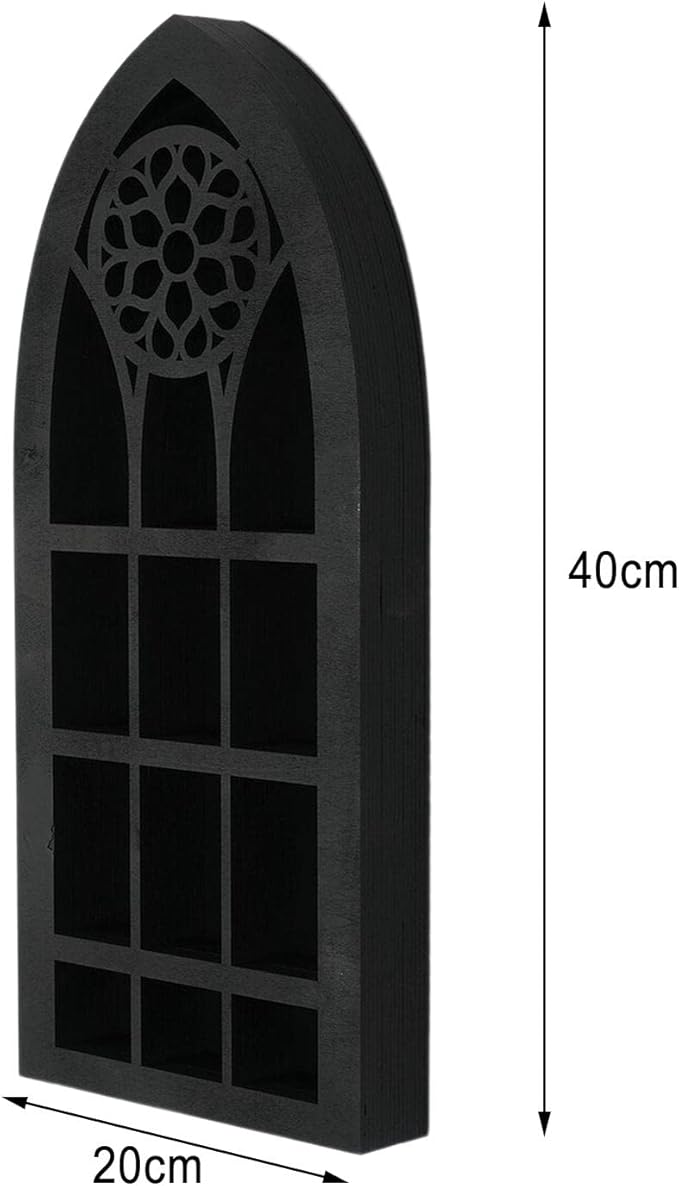 Wall Display Shelf Modern Church Window Design Stones Holder Wall Hanging Shelves for Kitchen Bathroom Office Gothic Room Decoration Bedroom