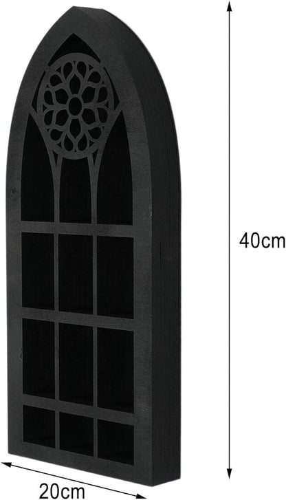 Wall Display Shelf Modern Church Window Design Stones Holder Wall Hanging Shelves for Kitchen Bathroom Office Gothic Room Decoration Bedroom