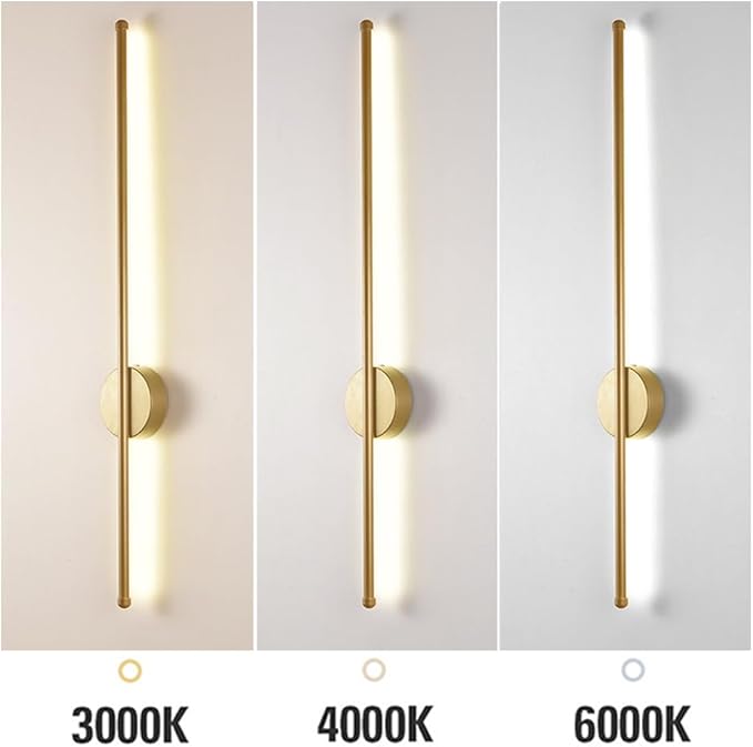 Nordic LED Linear Wall Sconce - Minimalist Aluminum Light for Living Room, Bedroom, and More(Glod,120cm)