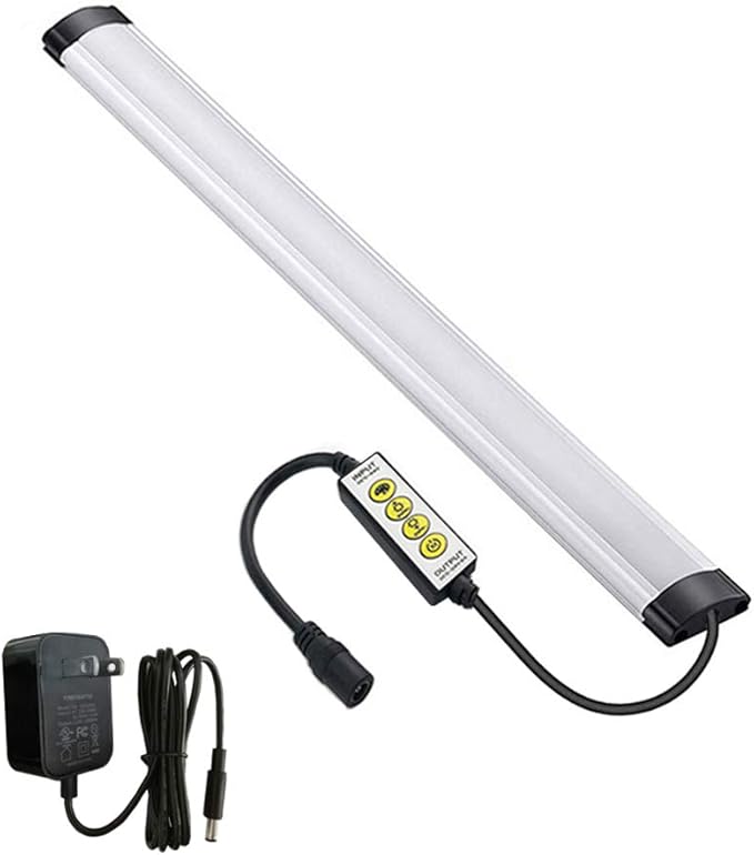 Dimmable Under Cabinet Lighting, RGB LED Light Bar, Inline Control Lamp, Multicolor Under Counter Lights for Desk, Room, Cupboard, Hallway, Shelf, Closet (12 Inch)