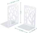 Book Ends, Bookends, Bookends for Shelves, Bookend, Book Ends for Heavy Books, White Metal Book Shelf Holder Home Decorative, Book Stoppers for Shelves, Bookend Supports 2 Pair