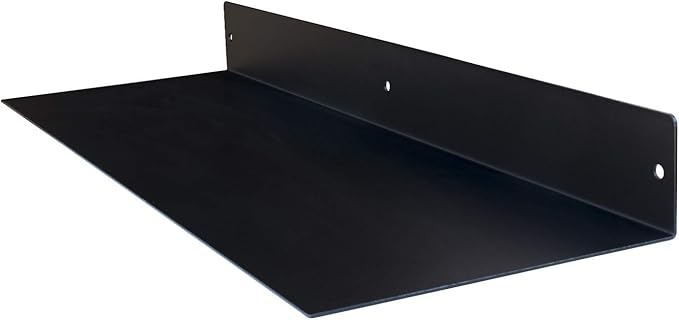 Buhbo Mitus Floating Shelf Wall Mounted (8 inch x 24 inch) Heavy Duty Industrial Modern Steel, Black
