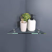 Fab Glass and Mirror Triangular Corner Glass Shelf, 6