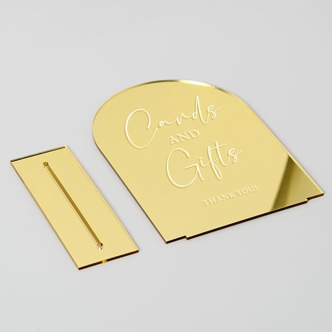 Set of 2 Gold Acrylic Wedding Signs, 5