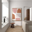 Nationcog Minimalist Terracotta Pink Beige Art, Mid-Century Contemporary Wall Decor, Large Affordable Home Accent, Handmade Gift Design (Unframed) (9x11)