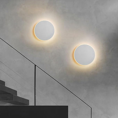 Modern LED Wall Sconces, 3000K Warm White Round Disc Shape LED Wall Light, Minimalist Indoor Mounted Lamp for Bedroom, Bathroom, Living Room, Hallway, Corridor