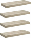 Set of 4 Oak Honeycomb MDF Floating Wall Shelves, Modern Medium Wall Mounting Storage Display with High Capacity and Elegant Finish