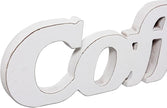 Rustic Distressed White Coffee Sign for Tabletop for 14