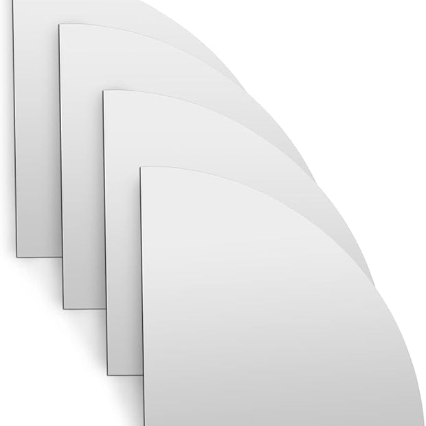 Americanflat Adhesive Mirror Tiles - Set of 4 Quarters Circle Mirrors for Wall and Home Decor - Peel and Stick Mirrors - Modern Glass Mirror for Bathroom, Bedroom, Living Room