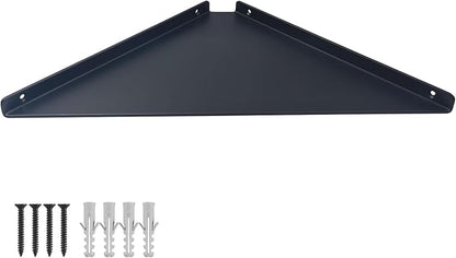 Corner Shelf, 3.0mm Aluminum Alloy Corner Shelf Wall Mounted, for Bathrooms,Offices, Bedrooms,Kitchens,Dorm Rooms and Living Rooms(11 in Black) (11.3 inch Corner Shelf)