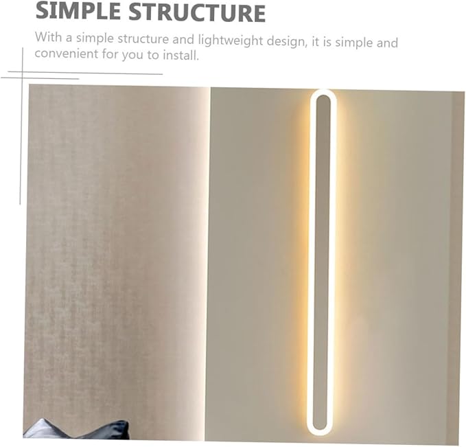 Uonlytech Chic Minimalist LED Wall Light White Frame Warm Glow Elegant Bedroom Night Lamp for Living Room Stairway Hallway Decoration Easy to Install Indoor Aisle Lighting Fixture