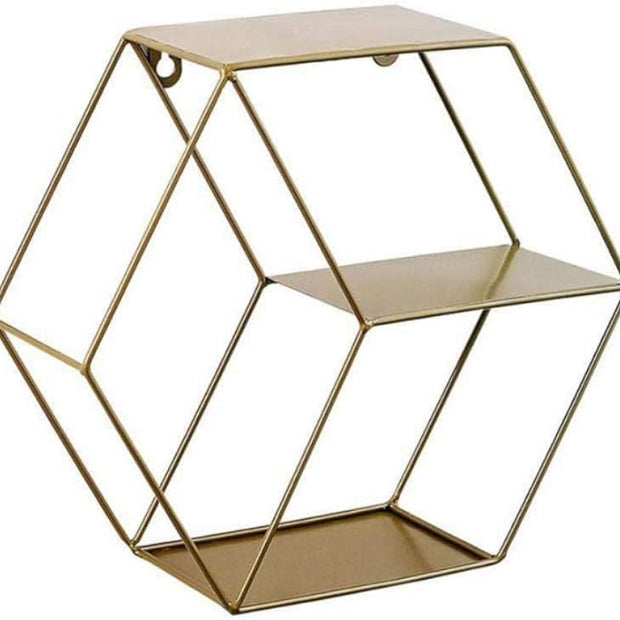 Ochine Wall Mounted Floating Shelves Rustic Round Storage Display Hexagonal Wall Hanging Shelf Home Decor for Living Room, Bedroom, Bathroom, Office, Kitchen