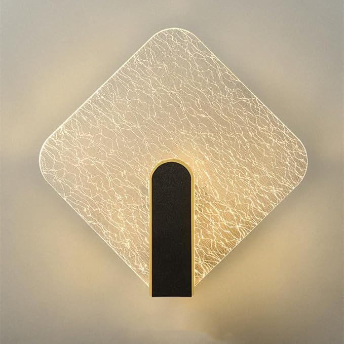 Acrylic Wall Lamp Modern Bedroom Bedside Lamp Minimalist Corridor Aisle Stair Light Study Living Room Background Wall Sconces Indoor Decoration (Diamond)