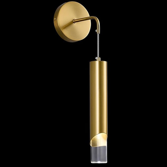 Gold Wall Sconces Modern LED Wall Lights Acrylic Wall Lighting Bathroom Vanity Light Fixture Indoor Wall Fixture for Bedroom Bedside Corridor Hallway Living Room（1-Pack）