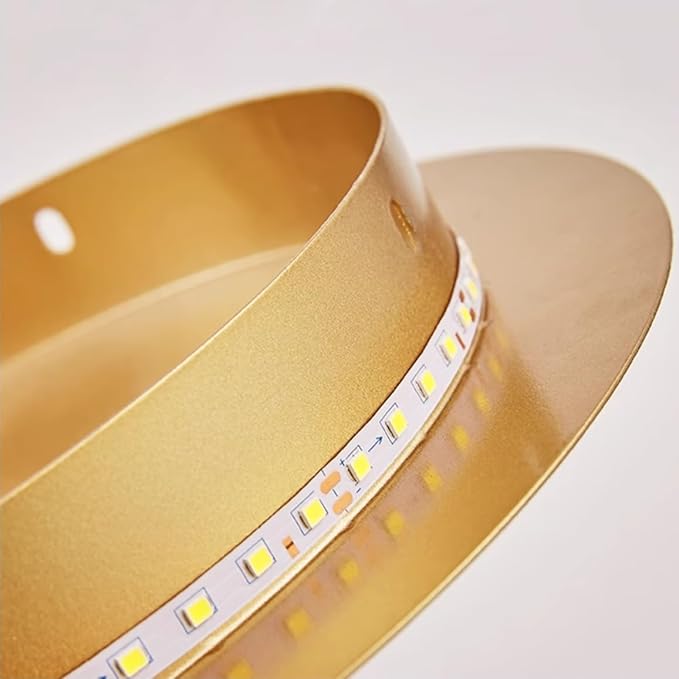 Gold Modern Wall Sconce Round Disc Sconces Wall Lighting Metal Circular Stairwell Lighting 3000K Warm LED Wall Lights for Living Room Bedroom Stairway - 8"