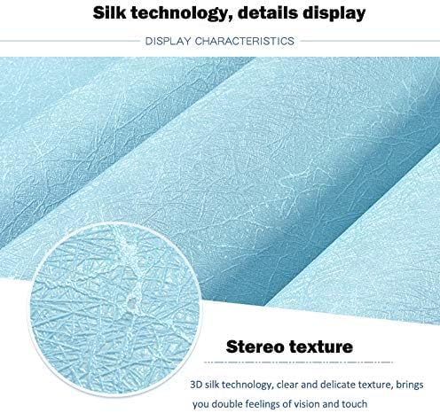 MelunMer Blue Peel and Stick Wallpaper 118In L 15.7In W Self Adhesive Removable Wallpaper for Bathroom/Bedroom Modern Contact Paper Silk Textured Blue Contact Paper for Cabinets Shelf Waterproof