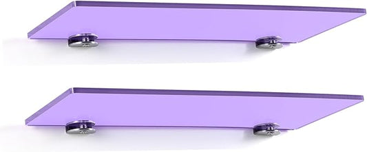 iobiotio Small Floating Shelves, 12 x 4'' Shelves for Wall, Modern Decorative Floating Shelves for Home Office, Wall Mounted, Purple, 2 Pcs
