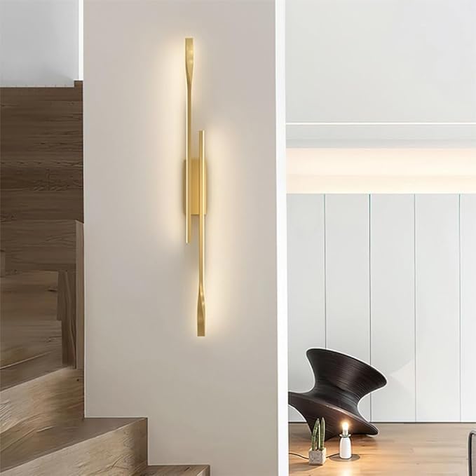 Modern Corner LED Wall Lamp Minimalist Indoor Light Long Strip Linear Light Hardwired Hallway Wall Sconce Dimmable Lighting Fixture for Bedroom Kitchen Island Bar Living Room Bathroom