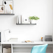 Grey Honeycomb MDF Metal Frame Medium Wall Shelf, Modern Floating Design for Living Room Bedroom Office, Durable Engineered Wood Storage Display