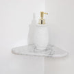 Marble Corner Shower Shelf, 8 Inch Carrara White Marble Corner Shelf for Bathroom Shower Decor, Wall Mounted, Polished, 1 Pc