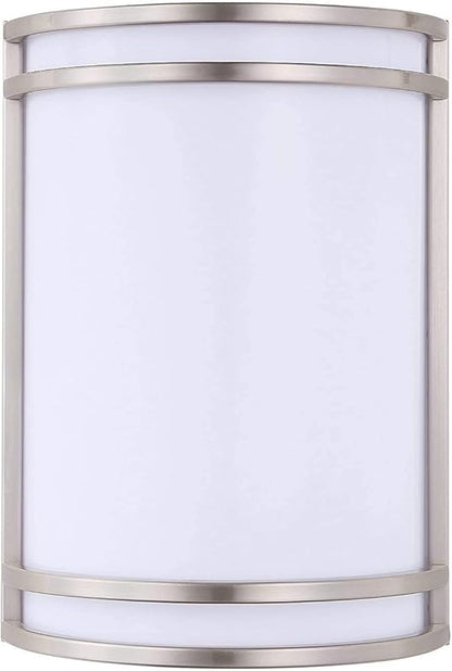 CLOUDY BAY LED 3 Color Wall Sconce, Wall Lighting,3000K/4000K/5000K Color Temperature Adjustable Wall Mount Light Fixture, 15W 120V Dimmable CRI 90+ LED Wall Light,Brushed Nickel
