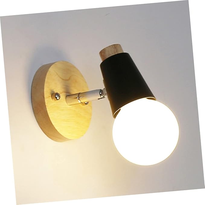 Minimalist Black Solid Wood Wall Lamp Wall Sconce Decorative Lighting for Bedroom Living Room Staircase Space Saving Mounted Fixture Without Bulb Nordic Modern Art Decor