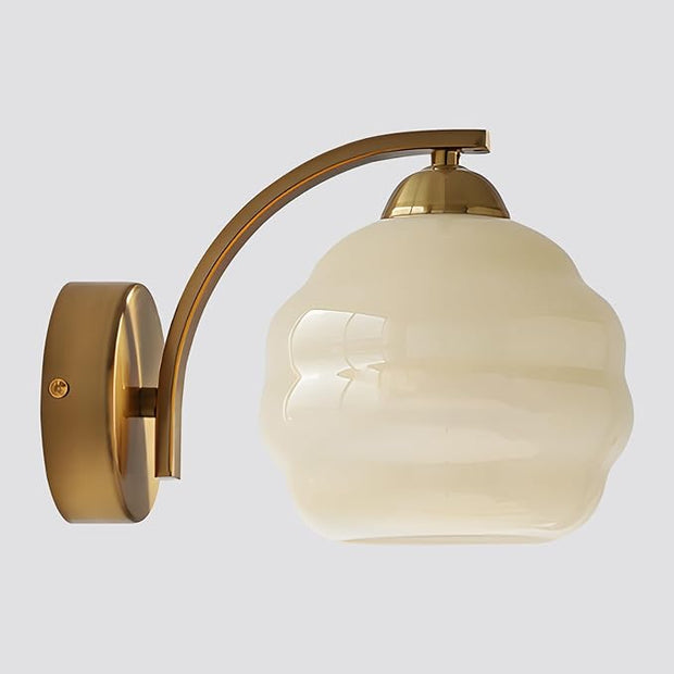 Mid Century Modern Gold Wall Sconce Glass Sconces Wall Lighting Bathroom Vanity Light Fixtures Globe Wall Lamp Bedroom Wall Lights for Living Room Bedroom Hallway Foyer
