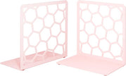 GEOMOD Geometric Honeycomb Pink Metal Bookends Decorative - Tall Sturdy Book Ends for Shelves - Modern Heavy Duty Bookend Stopper - Office or Home Book Shelf Book Holder - 6x3.25x6.25 Inches - 1 Pair