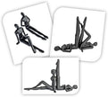 Ambipolar Yoga-Style Black Decorative Bookends, Cast Iron Book Stand to Hold Books Heavy Duty, Book Stoppers for Home Decor, Office Desk, Living Room Decor