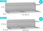 Magnetic Spice Rack For Refrigerator, Space Saving Magnetic Shelf For Fridge Grey 4 Pack