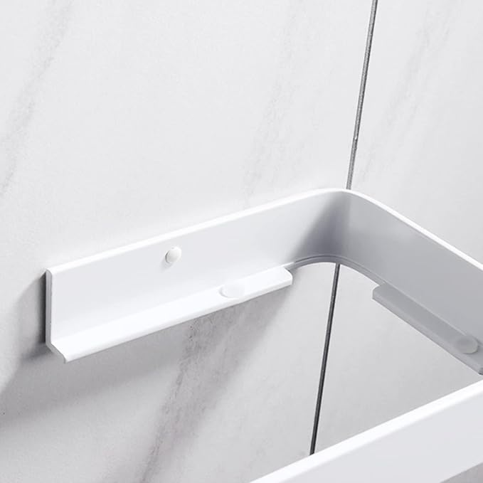 15.7" Bathroom Wall Shelf, Rust-Proof Bathroom Shelves Wall Mounted, Shower Caddy Shelves with Tempered Glass, Glass Shower Shelf for Wall Organization and Storage, White (1 Tier)