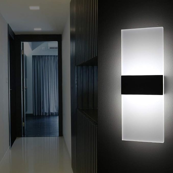 Mobestech LED Wall Light Modern Acrylic Wall Sconce Rectangle Wall Lamp for Bedroom Living Room Stairway Hotel Hallway Pathway Corridor