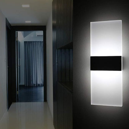 Mobestech LED Wall Light Modern Acrylic Wall Sconce Rectangle Wall Lamp for Bedroom Living Room Stairway Hotel Hallway Pathway Corridor