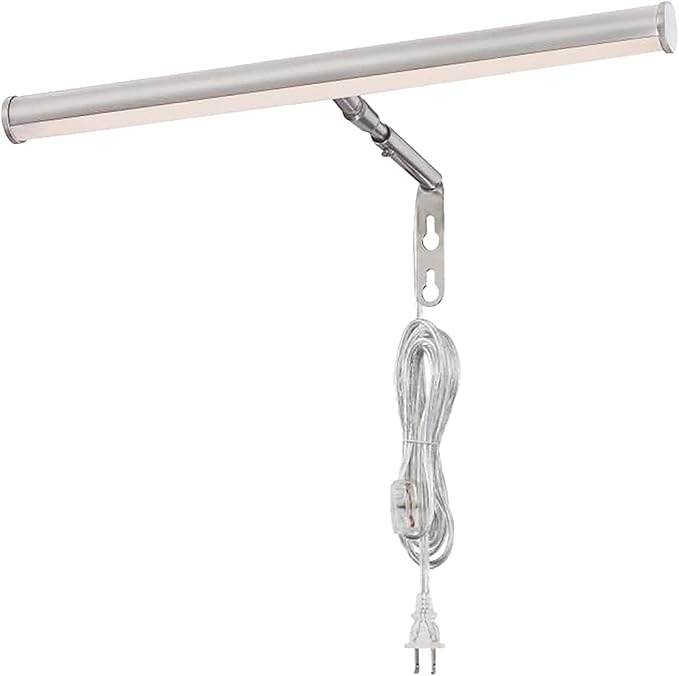 Ciata 14-Inch Picture Light with Integrated LED,3000K Warm White, 4 Watt (40W Eqv) Metal Wall Mount Artwork Display Light, CRI90, 96 in Cord Length with in-line On/Off Switch in Brushed Nickel Finish