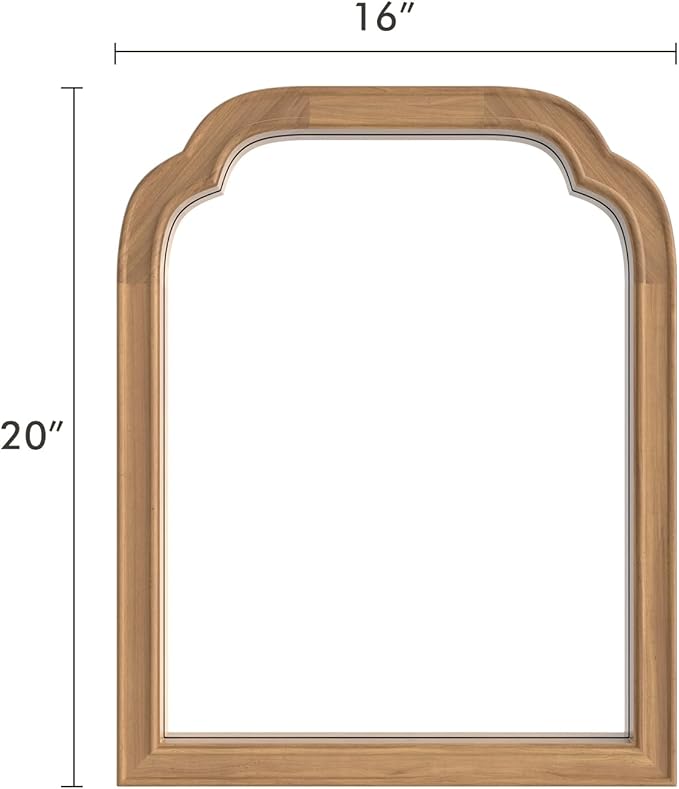 WallBeyond Wood Frame Wall Mirror Decor for Entryway, Living Room or Bedroom Home Decor - Light Woodgrain [16