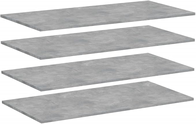 Set of 4 Floating Wall Shelves, 39.4 Inch Modern Concrete Grey Engineered Wood Storage Shelving for Living Room, Bedroom, Home Office Decor