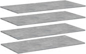 Set of 4 Floating Wall Shelves, 39.4 Inch Modern Concrete Grey Engineered Wood Storage Shelving for Living Room, Bedroom, Home Office Decor