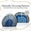 Nature's Decorations Agate Bookends - A Quality Blue Geode with Non-Skid Rubber Bumpers for Shelves, Office, Home Decor - Heavy Duty Cool Crystal Stone (3-4 LB)